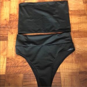 Black high waisted bathing suit